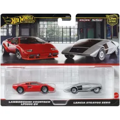 Hot Wheels Deluxe малка кола 2бр. пакет Lamborghini Countach LP5000 QV и Lancia Stratos Zero - Mattel