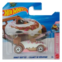 Hot Wheels: Донат Дрифтър бял количка 1/64 - Mattel