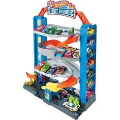 Hot Wheels Каскадерски гараж с писта и количка - Mattel изображение 4