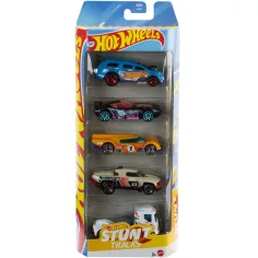 Hot Wheels: Комплект от 5 готини колички Stunt Tracks 1/64 - Mattel