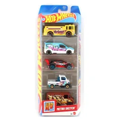 Hot Wheels Metro Sketch комплект от 5 малки автомобила 1/64 – Mattel
