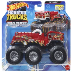Hot Wheels Monster Trucks: Big Rigs HW 5 Alarm шестколесно превозно средство 1:64 - Mattel