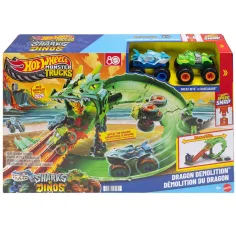 Hot Wheels Monster Trucks: Драконово състезание комплект - Mattel