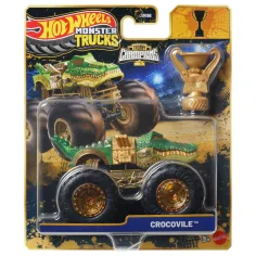 Hot Wheels Monster Trucks: Крокодил шампион монстер количка с трофей 1/64 - Mattel