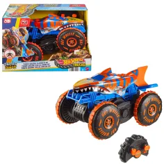 Hot Wheels Monster Trucks: Мега тигрова акула RC дистанционно управление - Mattel