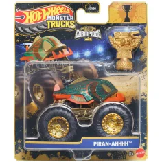 Hot Wheels Monster Trucks: Piran-Ahhh шампионска количка с трофей 1/64 – Mattel