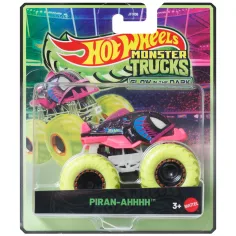 Hot Wheels Monster Trucks: Piran-Ahhhh светещо в тъмното автомобилче 1/64 - Mattel