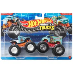 Hot Wheels Monster Trucks: Плато с фекалии срещу Разбивач на плодове комплект от 2 броя 1/64 - Mattel