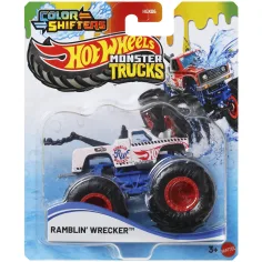 Hot Wheels Monster Trucks: Ramblin' Wrecker автомобил с променящи се цветове 1/64 - Mattel