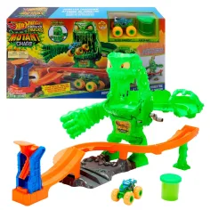 Hot Wheels Monster Trucks Слизест звяр Хаос Писта - Mattel