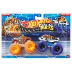Hot Wheels Monster Trucks: Steer Clear срещу Piran-Ahhh малка кола 2бр. пакет 1/64 - Mattel