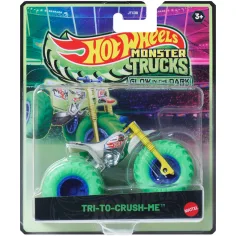 Hot Wheels Monster Trucks: Try-To-Crush-Me светещ в тъмното количка 1/64 - Mattel