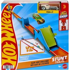 Hot Wheels: Набор за каскадьори - Slam Jump Challenge - комплект играчки - Mattel