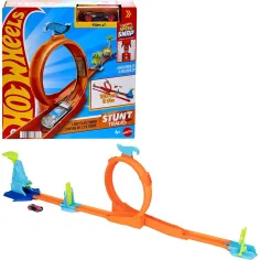 Hot Wheels: Начален комплект за каскадьори - Loop Flag Finish игрален комплект - Mattel
