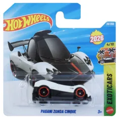 Hot Wheels: Pagani Zonda Cinque бял автомобил 1/64 - Mattel