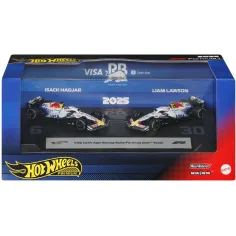 Hot Wheels Premium F1 Racing Bulls 2 броя комплект мини коли 1/64 – Liam Lawson #30 и Isack Hadjar #6 – Mattel