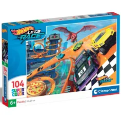 Hot Wheels състезание 104бр. суперколор пъзел - Clementoni