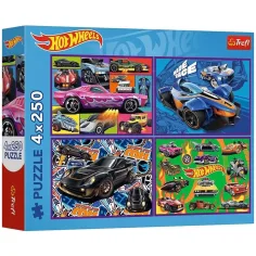 Hot Wheels състезателни коли 4x250бр. пъзел - Trefl