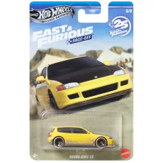 Hot Wheels: Смъртоносна надпревара Honda Civic EG жълта количка 1/64 - Mattel