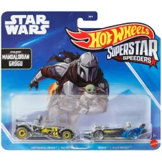 Hot Wheels: Superstar Speeders Star Wars The Mandalorian и Grogu колички 2-ка пакет 1/64 - Mattel