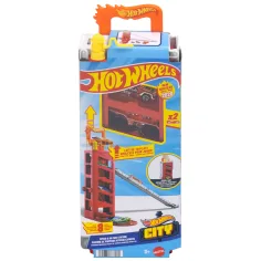 Hot Wheels: Турбо старт пожарна станция с 2 малки колички - Mattel
