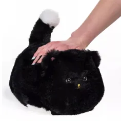 Huggy Luv: Интерактивна плюшена играчка с звук - черна котка изображение 3