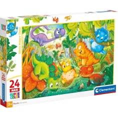 Играещи динозаври 24 части макси суперколор пъзел - Clementoni