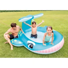 Intex: Пръскаща китова басейн 201x196x91cm