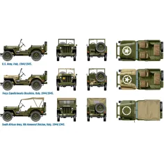 Italeri 1/72 Willys Jeep 1/4 тон 4x4 военни превозни средства 2бр. комплект модел изображение 3
