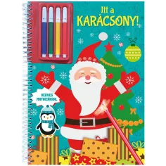Itt a karácsony! Книжка за оцветяване със стикери и флумастери