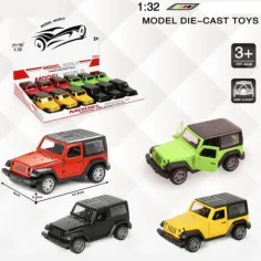 Jeep Wrangler метален автомобилен модел с обратно движение в различни варианти 1/32