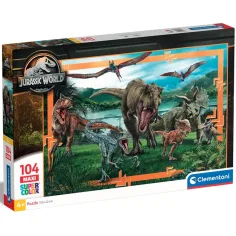 Jurassic World царството на динозаврите 104 части макси суперколор пъзел - Clementoni