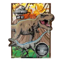 Jurassic World: Комплект за оцветяване с стикери и 6 флумастера
