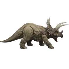 Jurassic World: Трицератопс атакуващ динозавър с звук и светлина – Mattel изображение 2