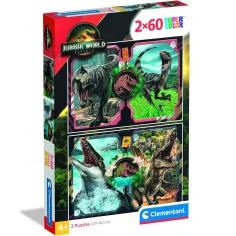 Jurassic World възраждане 2x60бр. Supercolor пъзел - Clementoni