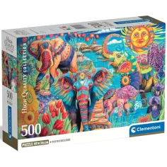 Карнавала на слоновете 500бр. HQC компактен пъзел - Clementoni