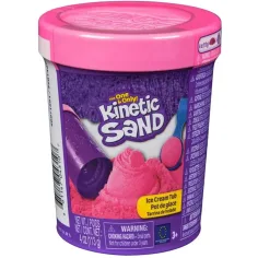 Kinetic Sand: Кутия за сладолед с розов пясък за моделиране - Spin Master