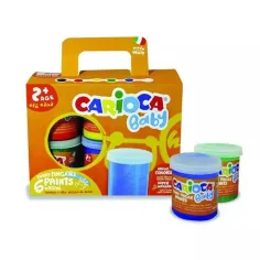 Комплект бебешки пръстови бои с различни цветове 6x80ml - Carioca