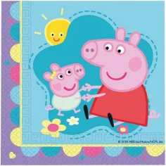 Комплект хартиени салфетки Peppa Pig - 2-слойни, 33x33см, 20бр