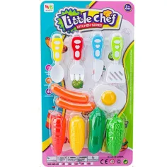 Комплект храна Little Chef с зеленчуци и прибори