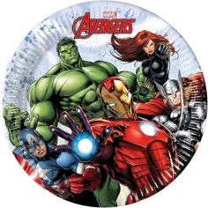 Комплект от 8 броя хартиени чинии Avengers 20 см