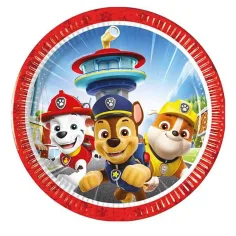 Комплект от 8 броя хартиени чинии Paw Patrol с диаметър 20 см