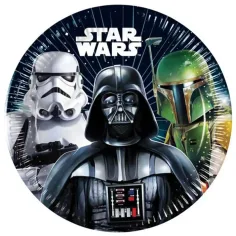 Комплект от 8 броя хартиени чинии Star Wars с диаметър 20 см