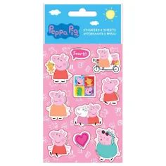 Комплект самозалепващи стикери Peppa Pig  8x12см на лист 5бр