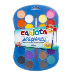 Комплект водни бои с 24 цвята 30mm - Carioca