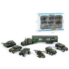 Комплект военни превозни средства с камион 7 части