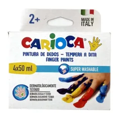 Комплект за пръстови бои с различни цветове 4x50ml - Carioca