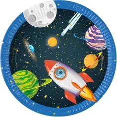 Космически платки с дизайн на планети и ракети, комплект от 8 броя