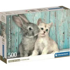 Котка и заек приятелство HQC 500бр. Компактна пъзел - Clementoni