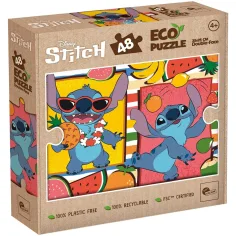 Lilo и Stitch плодова приключение 2 в 1 48бр. Eco мини пъзел и оцветяване 35x25см - Lisciani